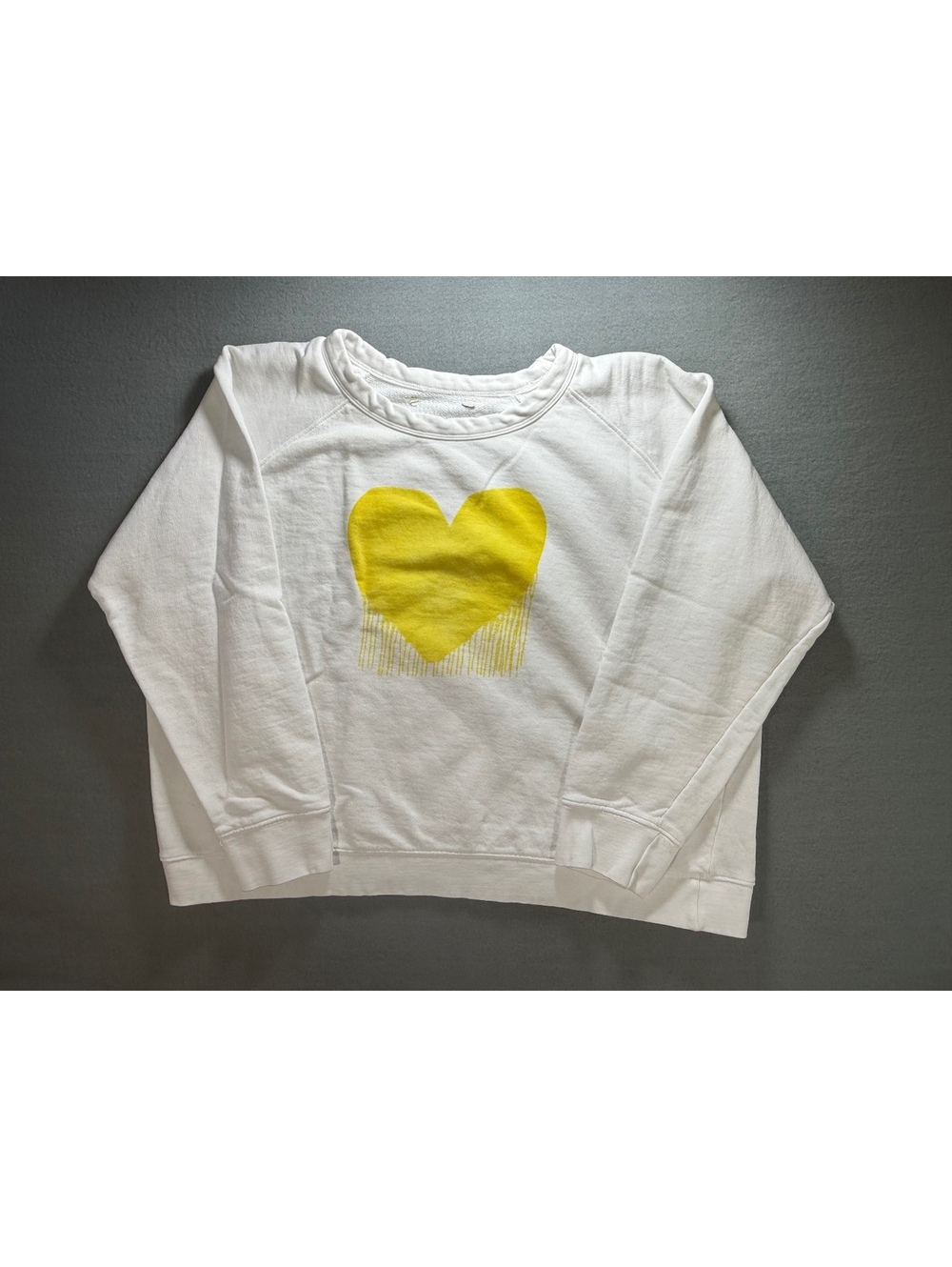 Kerri Rosenthal White "Imperfect Yellow Heart" Sweatshirt
